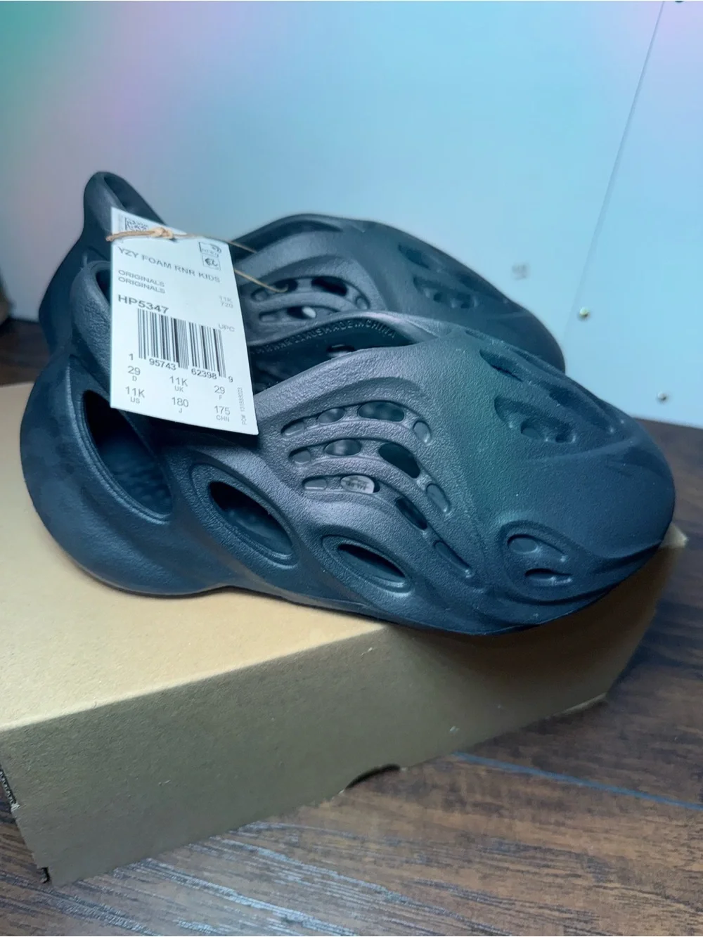 adidas Originals Kids Foam Slip-On Clogs in Charcoal